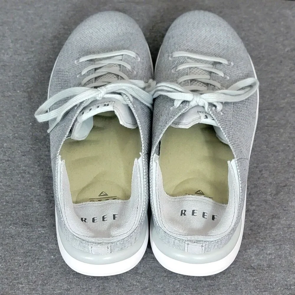 Reef Swellsole Neptune Shoes Mens 12 Gray Knit Slip On Lace Up Comfort Sneakers
